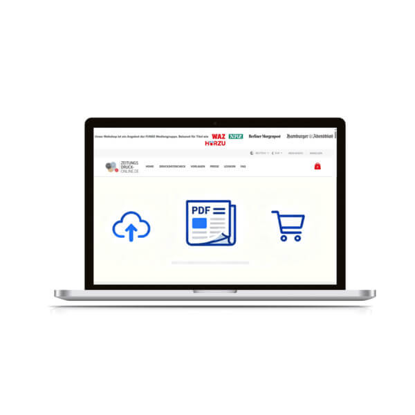 PDF als Zeitung im Webshop online drucken