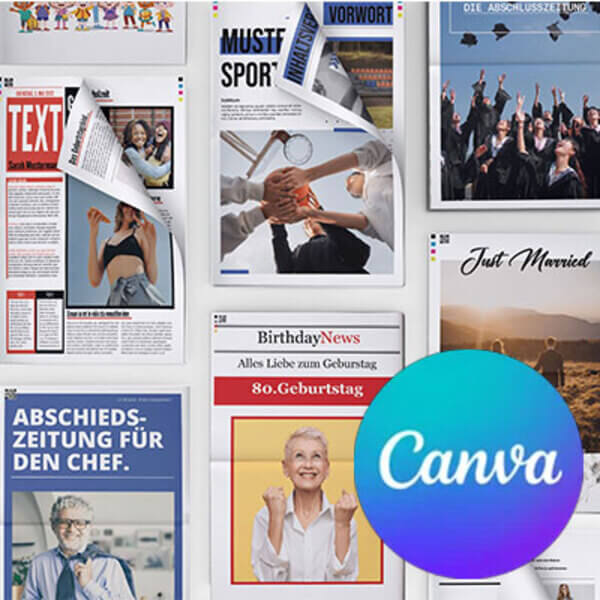 Zeitung mit Canva-Vorlagen online gestalten