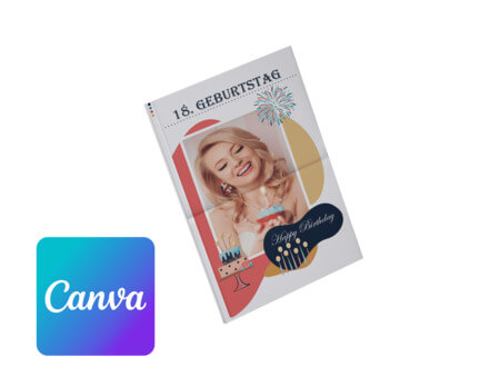 Geburtstagszeitung zum 18 Geburtstag online mit Canva gestalten