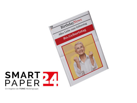 Geburtstagszeitung zum 80. Geburtstag mit Online-Designer von Smartpaper24 gestalten