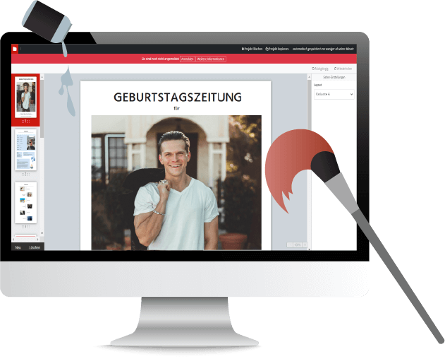Geburtstagszeitung online am PC erstellen