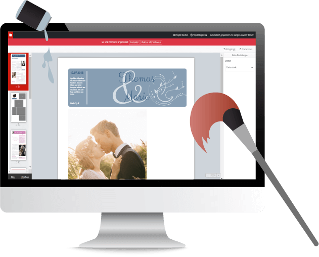 Hochzeitszeitung online am PC gestalten