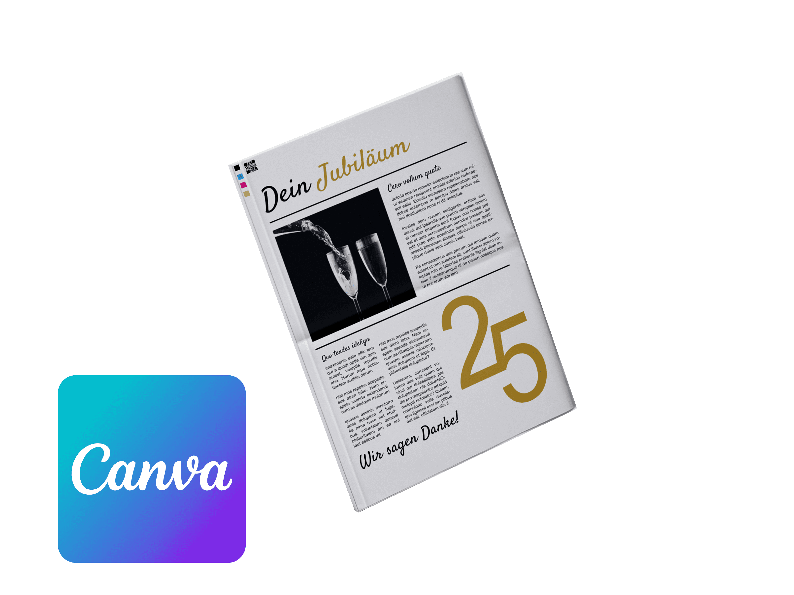 Jubiläumszeitung online mit Canva gestalten