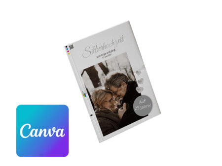 Silberhochzeitszeitung online mit Canva gestalten