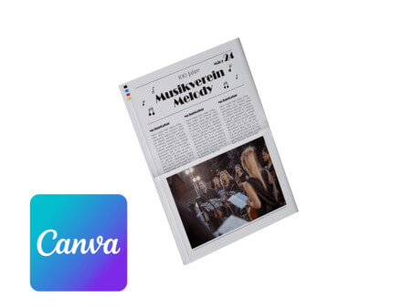 Vereinszeitung für Musikverein online mit Canva gestalten