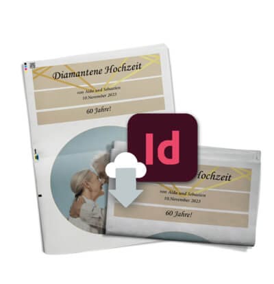 Vorlage für Diamantene Hochzeitszeitung als InDesign-Datei downloaden
