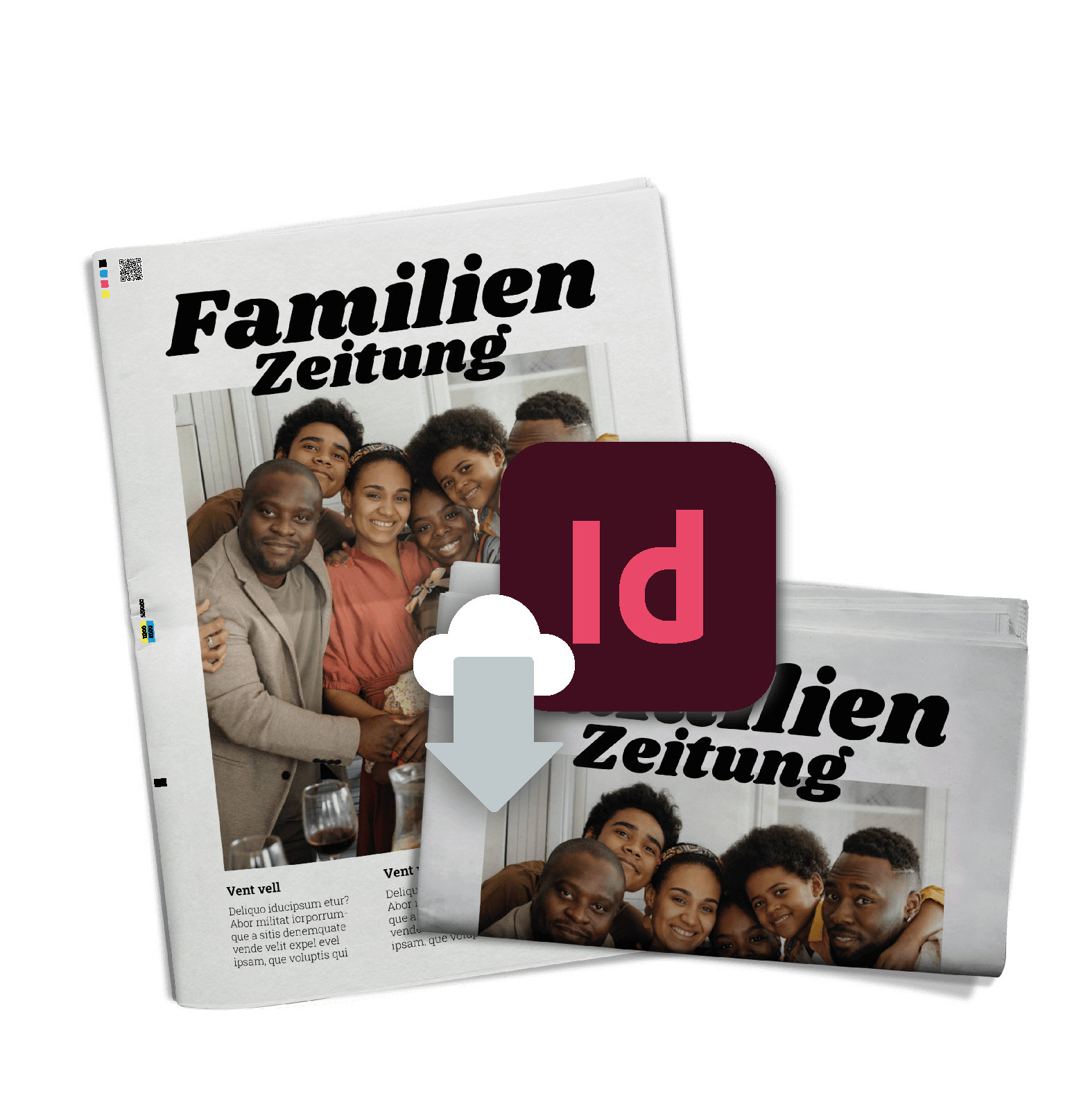 Vorlage für Familienzeitung als InDesign-Datei downloaden