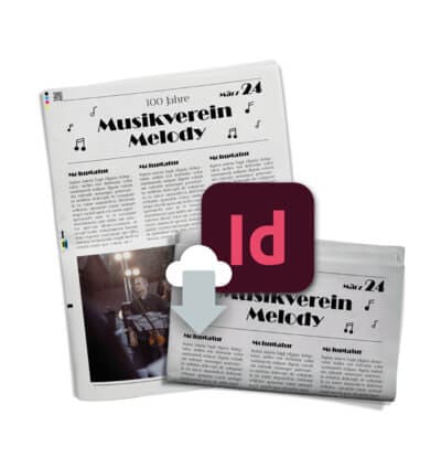 Vorlage für Festzeitung für Musikverein als InDesign-Datei downloaden