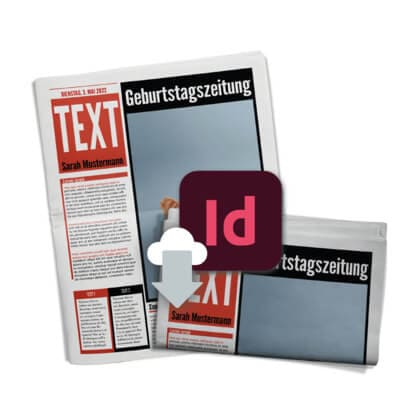 Vorlage für Geburtstagszeitung Boulevard als InDesign-Datei downloaden