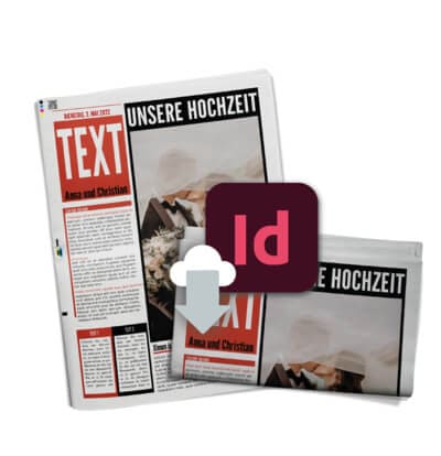 Vorlage für Hochzeitszeitung Boulevard als InDesign-Datei downloaden