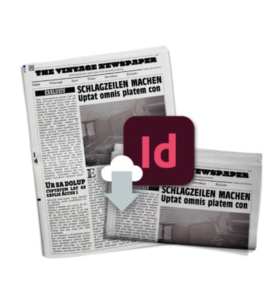 Vorlage für Vintage Zeitung als InDesign-Datei downloaden
