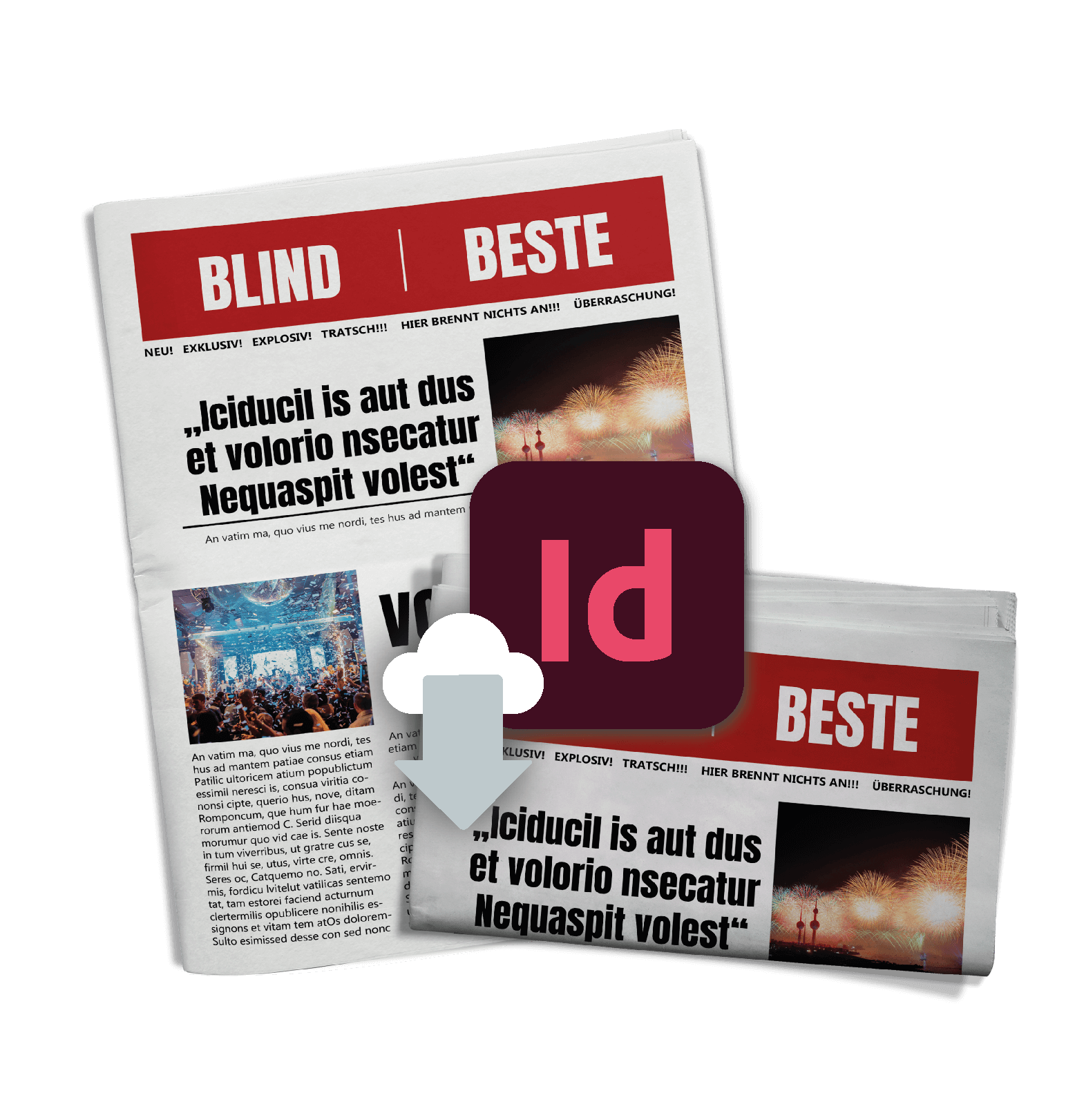 Vorlage für Boulevardzeitung als InDesign-Datei downloaden